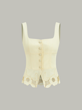 Linen & Cotton Embroidered Tank Top